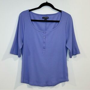 J. Crew Women’s T-shirt in Viola Daze Purple Cotton Blend Blouse Size XL NWOT